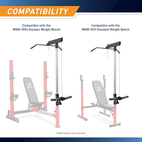 Marcy Deluxe Olympic Weight Bench with Adjustable Back & Bar Catch & Optional Arm Curl, Leg Developer, Lat Tower Attachments (Sold Separately), Personal Home Gym for Strength Training, Weightlifting - color: Lat Tower Only ACC-8048LT