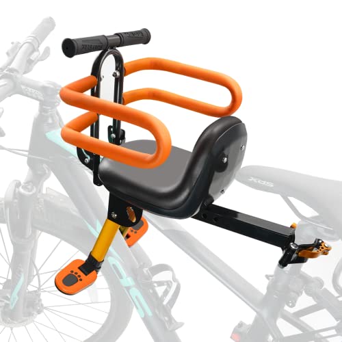 Child Bike Seat for Adult Bike,Retractable Baby Bike Seat Front Mounted for Children 2-6 Years Old - color: gold for MTB