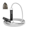 Weighted Jump Rope for Men Women - 1LB Heavy Jump Rope Weighted Skipping Rope for Adult Fitness Workouts Boxing Crossfit Cardio Weight-loss MMA, Non-Slip Aluminum Handles, Adjustable Length 9MM Solid PVC/Cotton Ropes - color: Grey