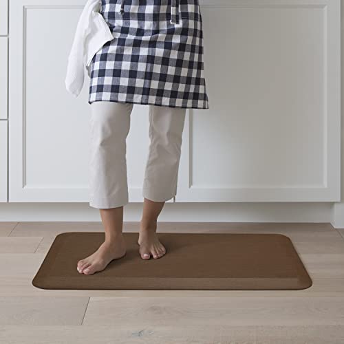 GelPro Anti-Fatigue Designer Comfort Kitchen Floor Mat, 20x32”, Grasscloth Java Stain Resistant Surface with 3/4” Thick Ergo-Foam Core for Health and Wellness - color: Grasscloth Java, size: 32"L x 20"W x 0.8"Th