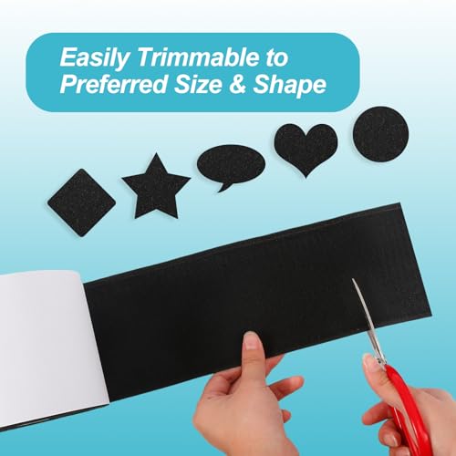 4.4''×16.5 Feet Black Heavy Duty Hook and Loop Tape Adhesive, Keep Couch Cushions from Sliding or Blowing at Outdoor, Picture Wall Hanging, No Punching Wall Mounting, Keep Your Carpet Rugs in Place - size: 4.4In x 16.5Ft, style: Black