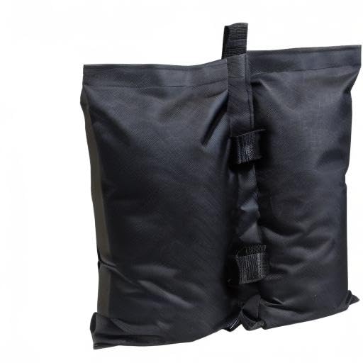 Sunnydaze Polyester Sandbag Canopy Weights - Fillable Canopy Anchors - Easy to Attach - Set of 4 - Black