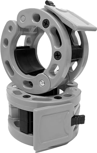 Clout Fitness Olympic Barbell Clamps Collars Quick Release Pair of Locking Weight Clips Fit 2 Inch Barbell for Weightlifting - color: Gray, style: Classic Quick Release