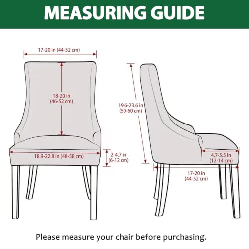 Wingback Dining Chair Covers Stretch Wing Back Side Chair Slipcover Accent Chair Cover Slipcover with Arm Chair Protector Cover for Dining Living Room (Black, 2PCS) - color: Peach- Black, size: 2 PCS