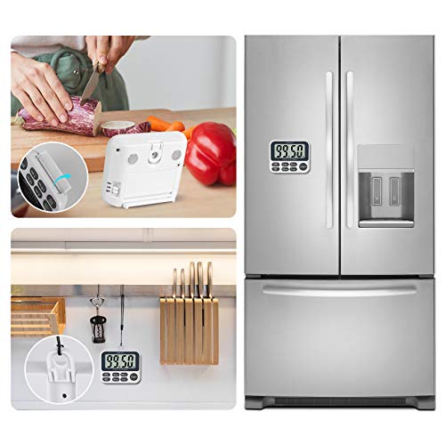 XREXS Digital Kitchen Timer, Magnetic Countdown Up Cooking Timer | with Large LCD Display, Adjustable Volume, Loud Alarm & Strong Magnet for Teachers (Batteries Included)