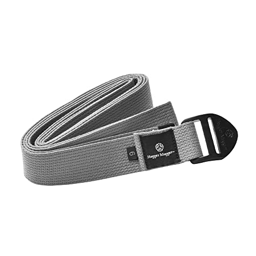 Hugger Mugger Cinch Cotton Yoga Strap - Super Strong Cotton, Quiet Cinch-Style Buckle, Long Length Great for Taller People - color: Grey, size: 6 ft.