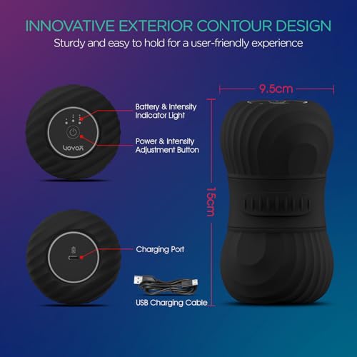 VOYOR-HEALTH Vibrating Peanut Massage Ball Roller, Electric Double Lacrosse Massage Ball with 4 Intensities for Muscle Pain Relief, Rechargeable Deep Tissue Massage, Yoga Sports Fitness MB300 (Black) - color: Black