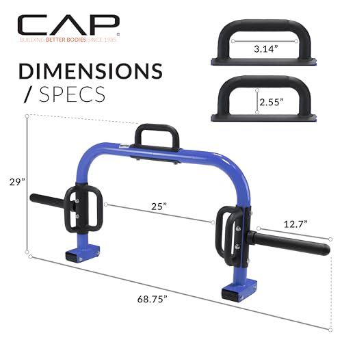 CAP Deluxe Open Trap Bar - Dual Grip Hex & Shrug Bar for Weightlifting - color: Blue