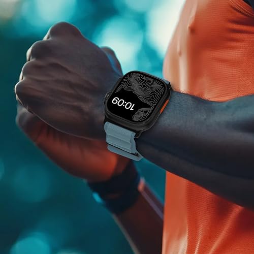Alpine Nylon Sport Bands Compatible with Apple Watch Ultra Band 49mm 46mm 45mm 44mm 42mm Men Women, Stretch Loop Strap with D-Hook for iWatch Series 10 Ultra SE 9 8 7 6 5 4 3 2 1 (B-Light Blue, 49mm/46mm/45mm/44mm/42mm(Series 3)) - color: B-Light Blue, si