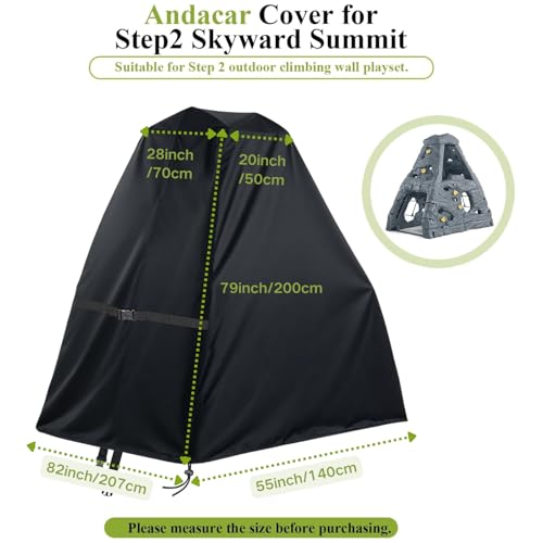 Outdoor Playhouse Cover - Dustproof Waterproof Wooden Kids Play Houses Protector for Outside, All-Weather - 82"Lx55"Wx78"H, Black - size: 82"Lx55"Wx78"H