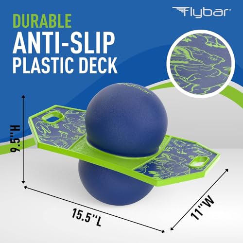 Flybar LED Pogo Trick Ball for Kids Balance Bounce Board w/Anti-Slip Deck - color: Dino