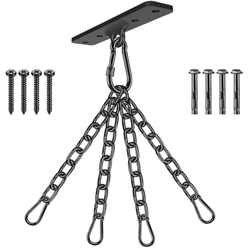 Dolibest Heavy Bag Hangers Brackets, Punching Bag Hangers, Heavy Bag Ceiling Mount for Body Weight Strength Training Systems, Aerial Yoga Swing & Hammock, Resistance Band - color: 600lb Heavy Bag Hanger With Chain