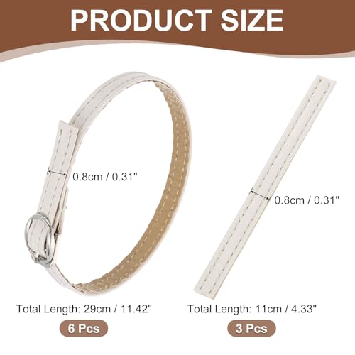 uxcell Replacement Ankle Strap for Heels Detachable Shoe Straps PU Leather Shoe Band - color: Piano Beige