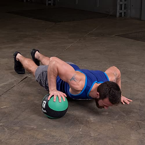 Body-Solid (BSTMB14 Rubber Medicine Ball, Superior Grip Textured Surface Adjustable Air Pressure Fitness Balls, Ideal for Cardio and Core Exercise in Home & Gym Workouts, 14 lb