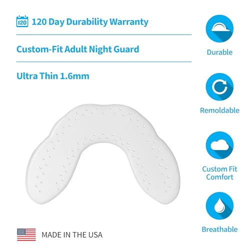 SOVA Aero Night Guard with Case - 1.6mm Thin - Custom-Molded Fit - Protects Against Nighttime Teeth Grinding & Clenching - Odor & Taste Free - Remoldable Up to 20 Times - Non Toxic