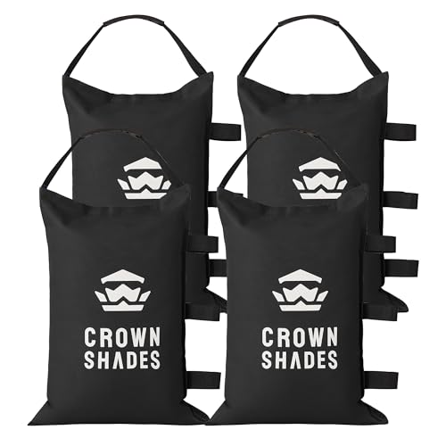 CROWN SHADES Sand Bags for Canopy Legs (120 LBS) Sandbags for Weight, Canopy Weights, Pop Up Tent Weights Bags, Black (Unfilled) - color: Black, size: 120lbs