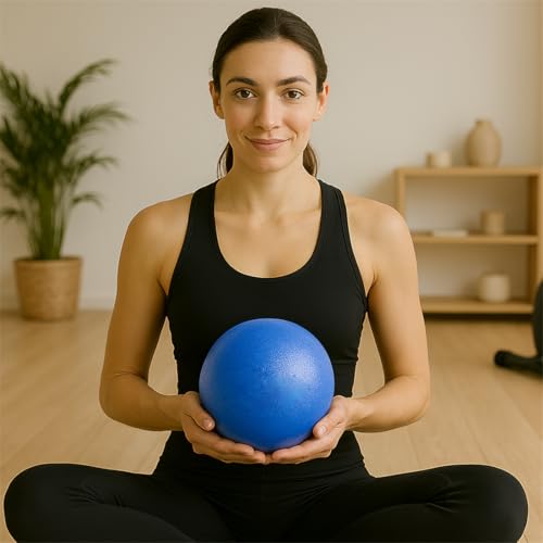 6 Inch Mini Exercise Pilates Yoga Ball, Stability Ball for Yoga, Barre, Training and Physical Therapy- Improves Balance with Inflate Pump(Pink) - color: Blue, size: 6 Inch