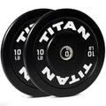 Titan Fitness Economy Series Black Olympic Bumper Plates, Durable Rubber Exterior with Steel Core, Weightlifting and Strength Training Weight Plate - size: 10 LB Pair