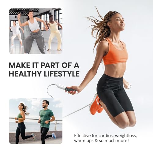 multifun Digital Jump Rope with Smart Counter & Timer - Adjustable Speed Skipping Rope for Fitness, Weight Loss, Boxing, MMA - Tangle-Free Ball Bearings & Anti-Slip Handles for Men, Women, Kids.(Check 2026 New Evolution for 3s Rope Swap) - color: 2026 Evo