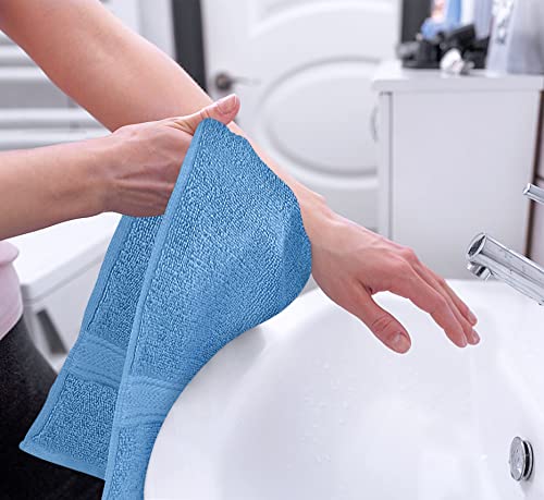 Utopia Towels 6 Pack Premium Hand Towels Set, 16 by 28 inches, 100% Ring Spun Cotton, Ultra Soft and Highly Absorbent 600GSM Towels for Bathroom, Gym, Shower, Hotel, and Spa, Electric Blue - color: Electric Blue, size: 6 Hand Towels