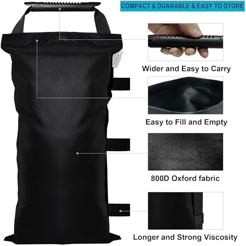 16 Pack (NO Sand) SANWAY 448 LBS Sand Bags for Canopy -Portable and Durable to Secure Tents, Canopies, and Umbrellas at Outdoor Events (Black) - color: Black - 16 PCS