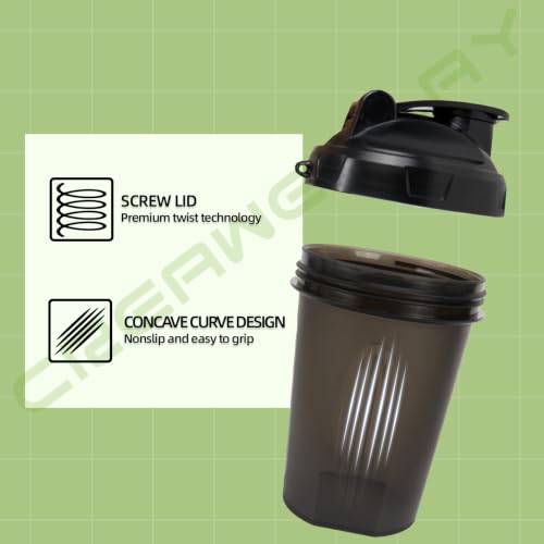 2 Pack Shaker Bottles for Protein Mixes, 17 oz Small Protein Shaker Bottle with Handle, Gym Shaker Cups with Blending Ball for Pre Workout, BPA-Free & Dishwasher Safe (Black, Blue) - color: Black,Blue