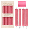 Heatless Curls Overnight Hair Care Set - Jumbo Velvet Hair Curlers | No Heat Hair Rollers for Women, Comfortable Sleep-In Hair Rollers with Satin Scarf, No Heat Damage Curling Rods for All Hair - color: Pink-4PCS