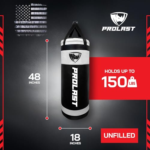 4Ft XL 135Lb Heavy Punching Kicking Bag for Adults, Boxing, MMA, Martial Arts, Muay Thai, Strength Training Equipment, Special Edition Rhino Logo - color: White / Black, style: Unfilled