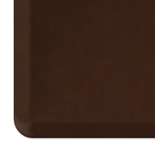 GelPro Anti-Fatigue Designer Comfort Kitchen Floor Mat, 20x32”, Leather Grain Truffle Stain Resistant Surface with 3/4” Thick Ergo-Foam Core for Health and Wellness - color: Leather Grain Truffle, size: 32"L x 20"W x 0.8"Th