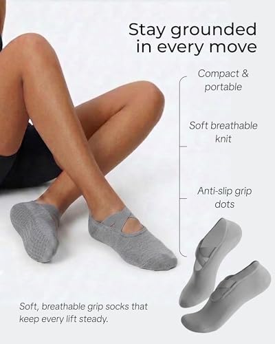 Pilates Kit for Women – Home Pilates Equipment Set with Ring, Ball & Resistance Bands | Pilates Starter Kit with Accessories in Gift Box - color: Gray, style: Core Kit - 10PC
