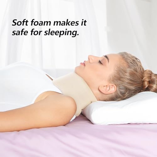 Soft Foam Neck Brace Universal Cervical Collar, Adjustable Neck Support Brace for Sleeping - Relieves Neck Pain and Spine Pressure, Neck Collar After Whiplash or Injury (2.5" Depth Collar, M) - size: Medium, style: White, 2.5" Depth