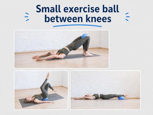 CIZEBO 6" Pilates Ball, Small Exercise Ball & Air Pump Yoga Core (8" Opt) - color: Blue, size: 8 inch