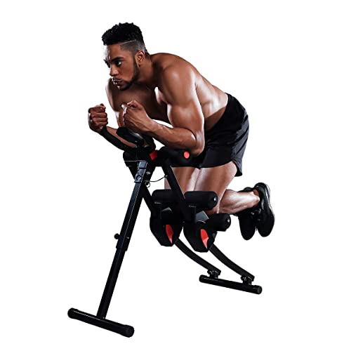 Fitlaya Fitness ab machine, ab workout equipment for home gym, Height Adjustable ab trainer, foldable fitness equipment. - style: ab machine with resistance bands