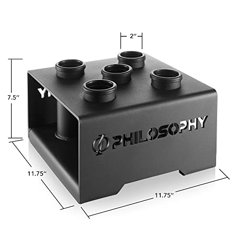 Philosophy Gym Vertical Barbell Holder - 5 Bar Storage Stand for 2" Olympic Bars - style: Deluxe