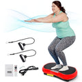 Full Body Vibration Platform Massage Machine Workout Trainer with Bluetooth Music Connection - color: Red