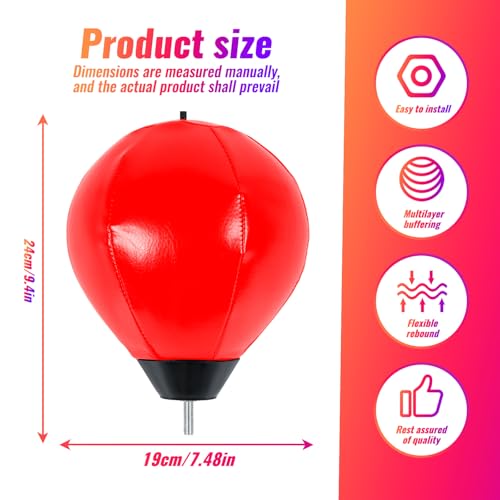 Boxing Speed Ball Universal 8mm Screw Replaceable Spare Sandbag for Dynamic and Enduring Training Sessions（Red）