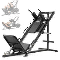 Mikolo Leg Press Hack Squat Machine Combo, Leg Press Machines for Home Gym with Linear Bearing, Hack Squat Machine with Rear and Front Band Pegs, Leg Machine for Full Range Leg Training - style: DD09 Lean (Space-Saver)