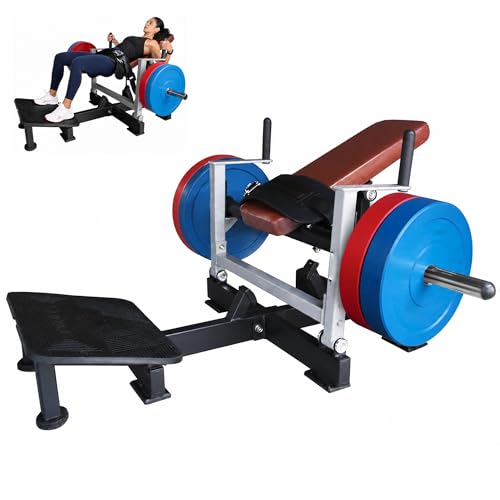Hip Thrust Machine, Plate-Loaded Glute Bridge Machine, Heavy Duty Glute Builder for Home Gym,Butt Shaping and Building Glute Muscles Sports Training-Completely Upgraded - color: brown-black