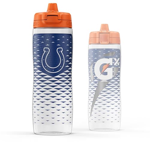 Gatorade Gx NFL Non-Slip Squeeze Bottles, 30 fl oz, Gx Hydration System - color: Indianopolis Colts