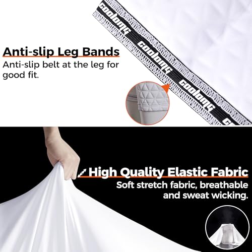 COOLOMG Men Adult Baseball Sliding Shorts with Foam Athletic Cup Padded Compression Short for Softball Football Hockey - color: White_r2, size: Small