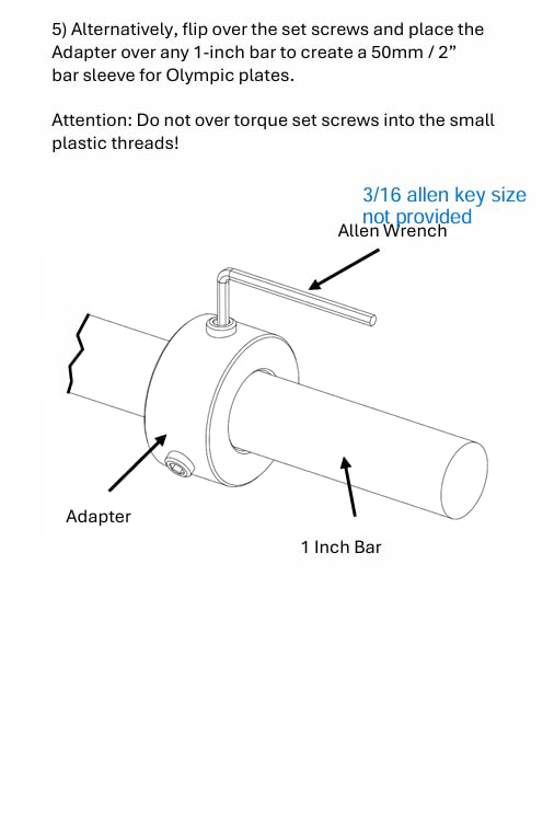 Olympic Weight Plate to Standard Bar Conversion Adapters (2" to 1") - size: 1"