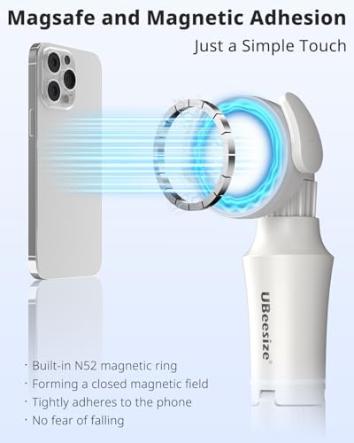 UBeesize 62'' Magnetic Selfie Stick Phone Tripod with Wireless Remote, Extendable Cell Phone Tripod Stand, Compatible with MagSafe, Cellphone Tripod for iPhone 15 14 13 12 and Android Phones White - color: White, size: 62-in