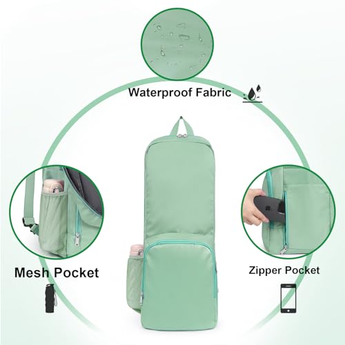 Yoga Mat Bag Carrier Side Mesh Zipper Pocket Exterior Wet Compartment Lightweight Waterproof Yoga Bag for Mat - color: Green