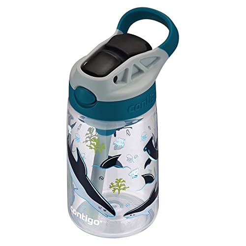 Contigo Aubrey Kids Water Bottle - color: Sharks, size: 14 oz (Pack of 1)