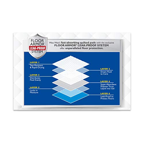 Four Paws Wee-Wee Superior Performance Unscented Pee Pads for Dogs & Puppies, Quilted Leak-Proof Dog Housebreaking Potty Training Floor Protection, 22" x 23", 14 Count - size: 14 Count