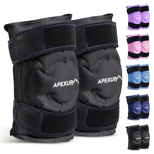 APEXUP Ice Pack for Knee Pain Relief, Large Reusable Wrap After Surgery, Flexible Gel Cold Pack for Injuries, Pain Relief for Back, Shoulder, Elbow, Ankle and Leg (Black, XXL, 2PK) - size: 2X-Large-2PK, style: Black