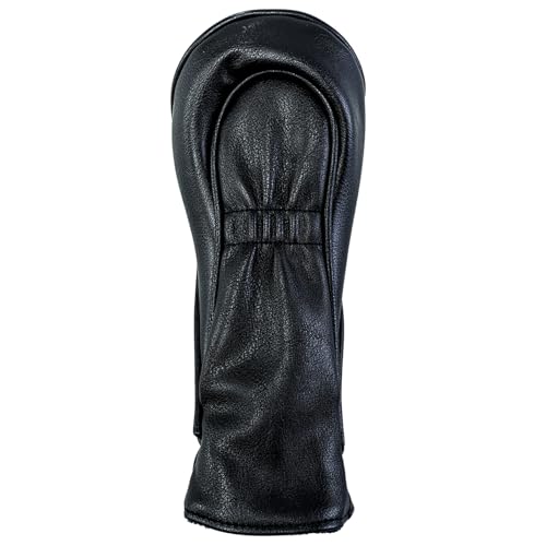 Golf Club Covers – Blackout Leather Driver Headcover, Fairway Wood, 3 Wood, Hybrid, Fits Mallet Blade Putter Head Covers Alignment Stick Cover - size: HYBRID
