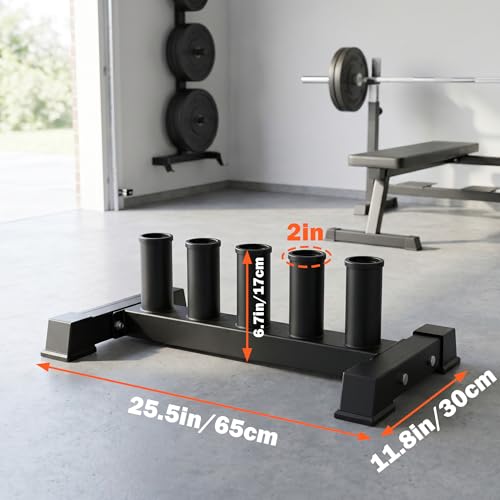 Barbell Storage Rack, 5-Post Weight Bar Holder for 2'' Olympic Bars, Durable Barbell Stand, Space-Saving Floor Stand 500 lb Capacity
