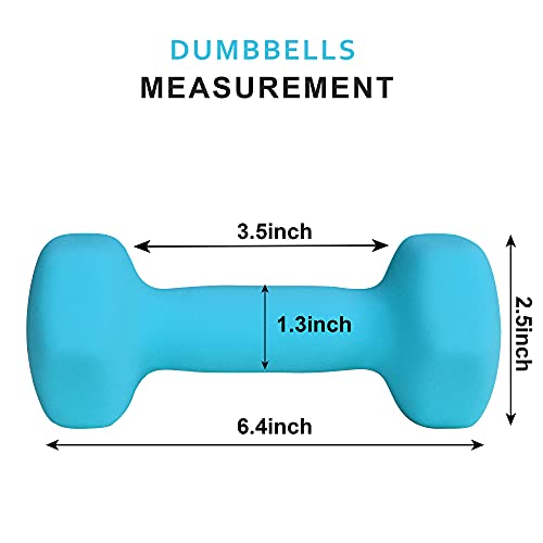 Balelinko Home Gym Equipment Workouts Strength Training Weight Loss Pilates Weights Yoga Sets Weights for Women, Men, Seniors and Youth - color: Blue, style: 3 LB, Pair