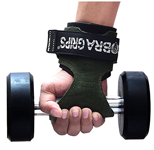Cobra Grips Weight Lifting Gloves with Adjustable Neoprene Padded Wrist Wraps - Heavy Duty Alternative to Power Lifting Hooks for Deadlifts - color: FIT Green Sway Leather, size: 4.25 - 7.0"
